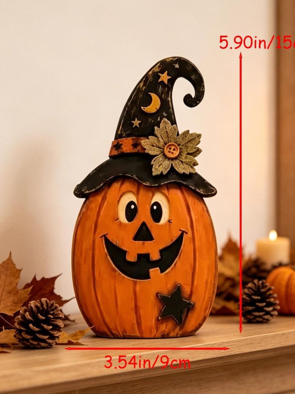 Farmhouse Wooden Halloween Set, Ghost Pumpkin Black Cat Decor Halloween Decor - Picture 5 of 5